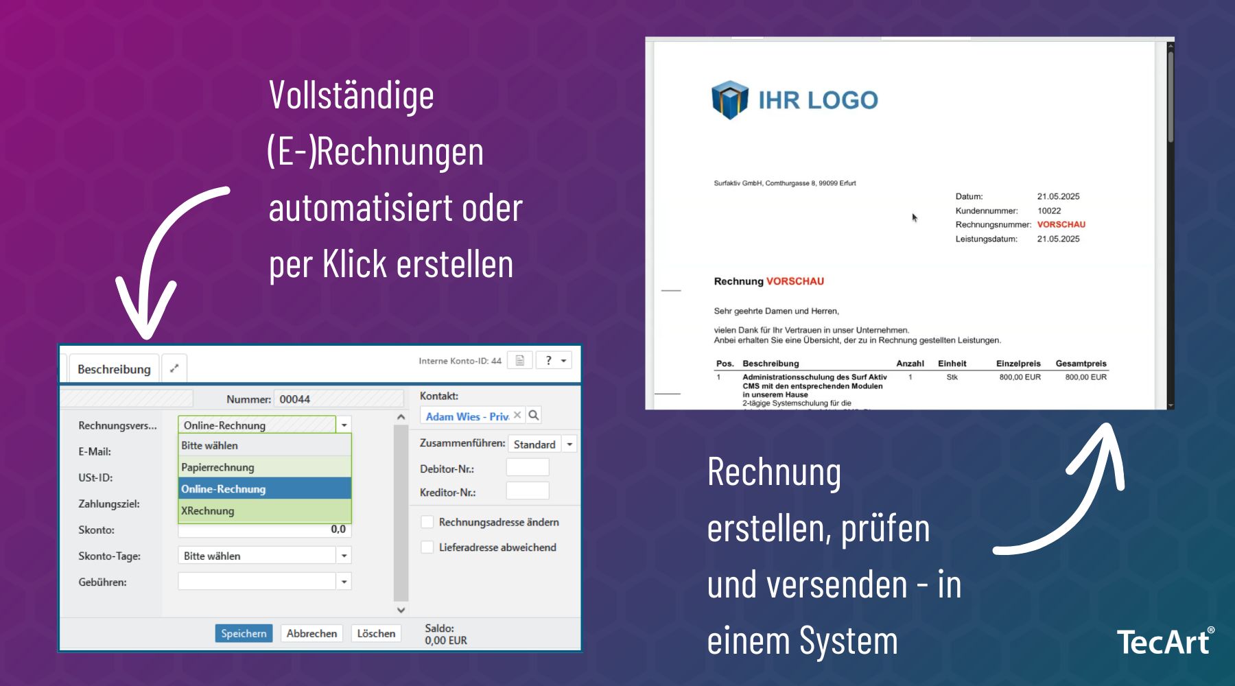 Rechnungen im TecArt